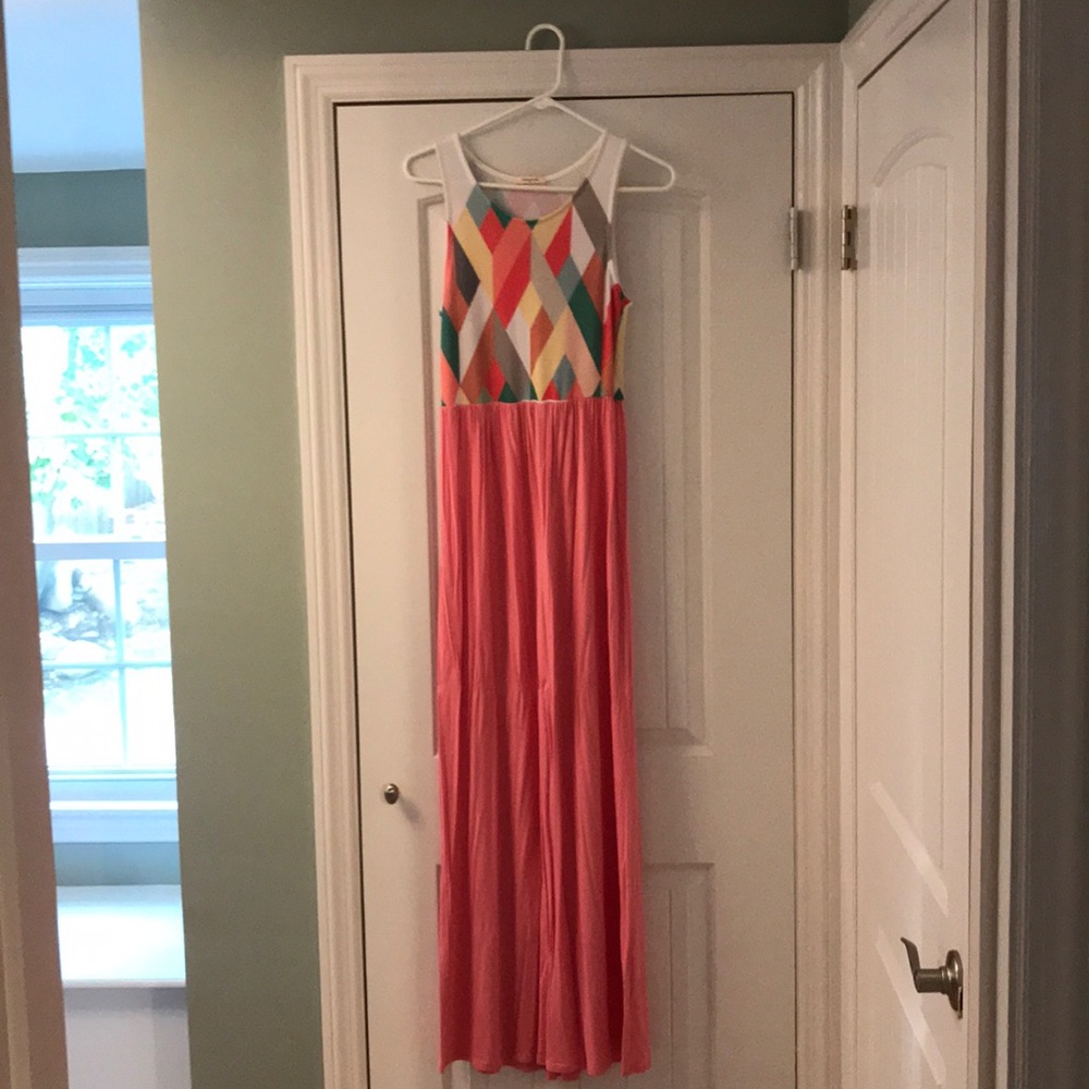 Geometric top maxi dress